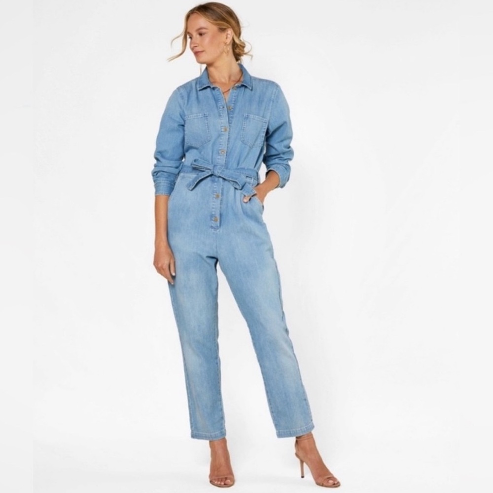 Outerknown Light Blue Denim Utility Jumpsuit-New